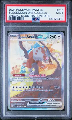 BLOODMOON URSALUNA ex 216/167 | PSA 9 | Special Illustration Rare Pokemon Card - Image 1