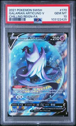 GALARIAN ARTICUNO V 170/198 | PSA 10 | Chilling Reign Graded Pokemon Card - Image 1