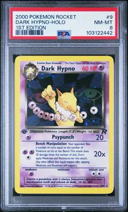 DARK HYPNO 9/82 | PSA 8 | 1st Edition Holo Graded Pokemon Card - Image 1