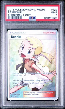 BONNIE 128/131 | PSA 9 | Forbidden Light Full Art Graded Pokemon Card - Image 1