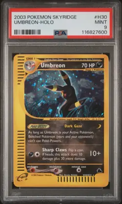 UMBREON H30/H32 | PSA 9 | Skyridge Holo NEW CERT SWIRL WOTC Graded Pokemon Card - Image 1