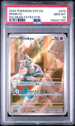 MIMIKYU 075 | PSA 10 | Paldean Fates ETB Graded Pokemon Card - Image 1