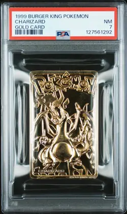 CHARIZARD 23K GOLD PLATED CARD PSA 7 NM NEAR MINT 1999 BURGER KING POKEMON - Image 1