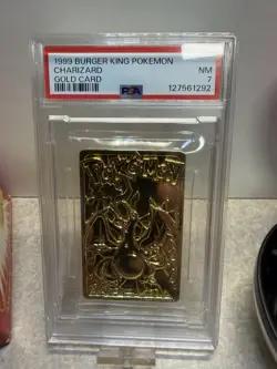 CHARIZARD 23K GOLD PLATED CARD PSA 7 NM NEAR MINT 1999 BURGER KING POKEMON - Image 4