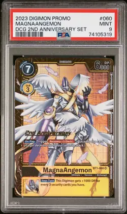 2023 Digimon Card Game - 2nd Anniversary - MagnaAngemon - BT1-060 - PSA 9 - Image 1