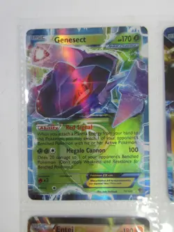 3x Pokemon Cards Holographic EX in Binder Page, Genesect, Zapdos, Entei, 2012 - Image 2