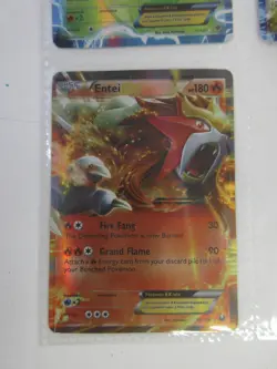 3x Pokemon Cards Holographic EX in Binder Page, Genesect, Zapdos, Entei, 2012 - Image 3