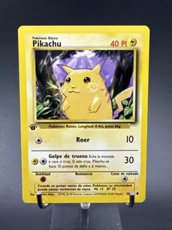 1999 Pikachu Base Set 58/102 Pokemon TCG 1st Edition Common Card (Spanish) - Image 1