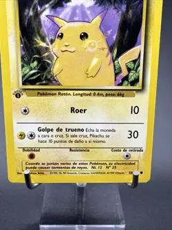1999 Pikachu Base Set 58/102 Pokemon TCG 1st Edition Common Card (Spanish) - Image 3