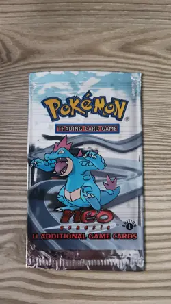 Pokemon TCG 1st Ed. Neo Genesis Booster Pack Open/Empty Feraligatr No Cards. - Image 1