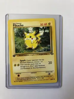 Pikachu 1st (First) Edition Pokemon Card 60/64 Jungle Set Near Mint Minus (NM-) - Image 1
