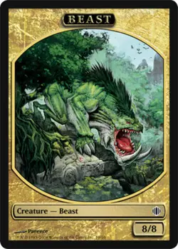 MTG Beast Token, Light Play, English Shards of Alara - Image 1
