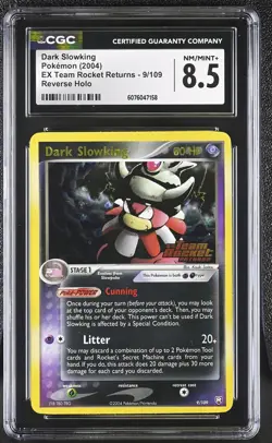CGC 8.5 Dark Slowking EX Team Rocket Returns 9/109 Reverse Holo STAMPED Pokemon - Image 1