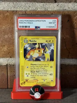 Pokemon 2002 Raichu 25 Holo Expedition PSA 8 - Image 1