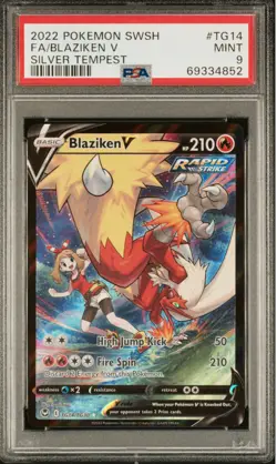 PSA 9 Blaziken V TG14/TG30 Silver Tempest Trainer Gallery Pokemon 2022 - Image 1