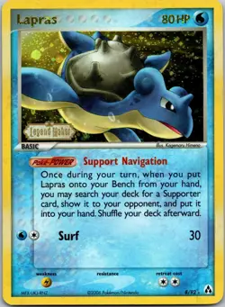 Lapras 8/92 Legend Maker Reverse Holo Stamped Rare Pokemon TCG - LP - Image 1