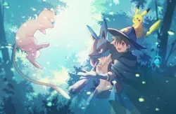 Pokemon anime pok mon the movie lucario and Pad Gaming Mat Desk - Image 1