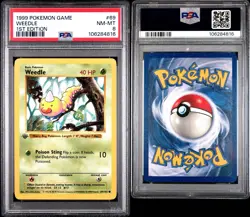 Weedle 1st Edition Shadowless Pokemon Base Set 69/102 PSA 8 1999 Mint - Image 3