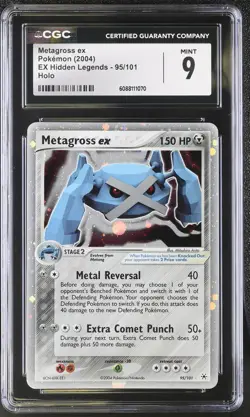 CGC 9 MINT Metagross ex 2004 EX Hidden Legends 95/101 Holo Pokemon Card - Image 1