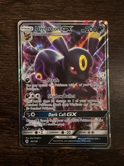 2017 Pokemon TCG Sun & Moon Umbreon GX Holo Card 80/149 Ultra Rare - Image 1