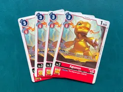 Agumon BT21-007 Playset World Convergence Digimon Card Game x4 - Image 1