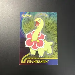Meganium #154 Pokemon Topps Card blue logo vintage holo - Image 1