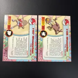 Pokemon Topps Card Hitmonchan/Hitmonlee Holo Foil TV Animation Blue Logo - Image 2