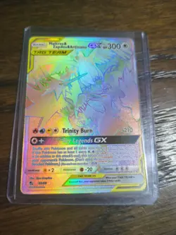 Moltres & Zapdos & Articuno GX 69/68 Rainbow Rare Hidden Fates Pokemon Card - Image 1