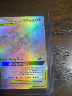 Moltres & Zapdos & Articuno GX 69/68 Rainbow Rare Hidden Fates Pokemon Card - Image 2