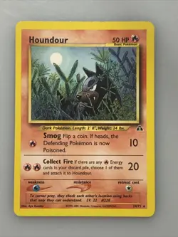 Houndour 24/75 - Neo Discovery - Rare Non-Holo Pokemon Card - LPCondition - Image 1