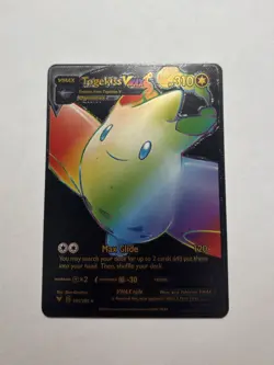 Black Foil Togekiss VMAX Rainbow Fan Art Display Vmax Card NM - Image 1
