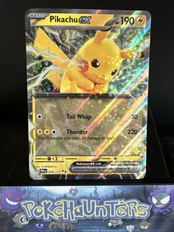 Pokemon Card Pikachu ex 028/131 Prismatic Evolutions Double Rare Holo NM - Image 1