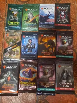 Lot of 12 Magic The Gathering MTG Sealed Packs - Unopened Draft & Set Boosters! - Image 1