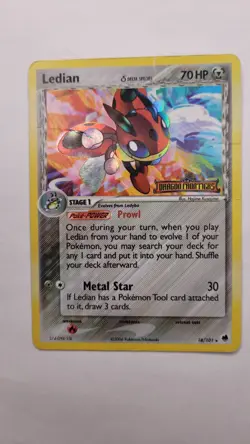 Ledian 18/101 -Dragon Frontiers EX Series POKEMON Reverse Holo Foil Stamped 2006 - Image 1