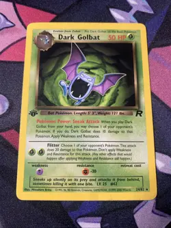 Dark Golbat 24/82 Pokemon Card TCG Team Rocket 1st Edition Non Holo Rare LP - Image 1