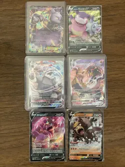 Lot of 6 Rare Pokemon Cards | Full Art, Vmax, EX, V, Mewtwo, Urshifu, Aggron - Image 1