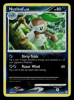 Pokemon Card - Nuzleaf Diamond and Pearl 57/130 Reverse Holo - Image 1