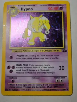 Hypno -Holo- Fossil Unlimited Pokemon Holofoil FO 8 Rare PKMN HP - Image 1