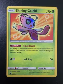 Pokemon TCG Shining Celebi SM79 Sun & Moon Black Star Promo - Image 1