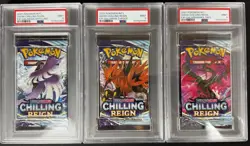 Pokemon Chilling Reign Booster Pack Set PSA 9 | Galarian Moltres Zapdos Articuno - Image 1