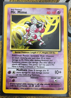 Pokemon Mr. Mime 6/64 Jungle Holofoil No Symbol Misprint Moderately Played - Image 1