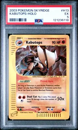 2003 POKEMON SKYRIDGE #H13 KABUTOPS-HOLO PSA 5 - Image 1