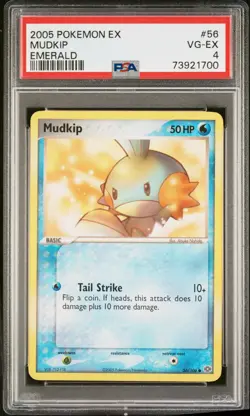 2005 POKEMON EX EMERALD #56 MUDKIP PSA 4 - Image 1