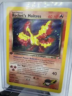 Pokemon TCG: Rocket's Moltres Gym Heroes #12/132, 1ST EDITION Holo Rare LP - Image 4