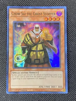 YuGiOh! - Chow Sai the Ghost Stopper DIFO-EN093 Super Rare 1st Edition Near Mint - Image 1