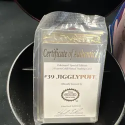 1999 Pokemon 23k Gold Plated Card Jigglypuff Pokeball Burger King Blue Box COA - Image 2