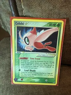 2006 Pokemon EX Crystal Guardians Gold Star 100/100 Celebi Holo Rare Card - Image 1