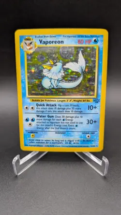Pokemon TCG Vaporeon Holo Rare Card 12/64 Jungle Set, Vintage 1999 LP - Image 1