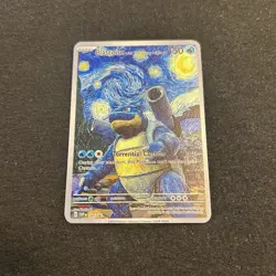 ?Gold Metal Blastoise Starry Night Van Gogh Fan Card Collectible/Gift/Display? - Image 1