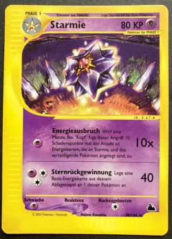 💥 Pokemon Skyridge * Starmie * 30/144 💥 Deutsch/ Rar/ Excellent! - Image 1